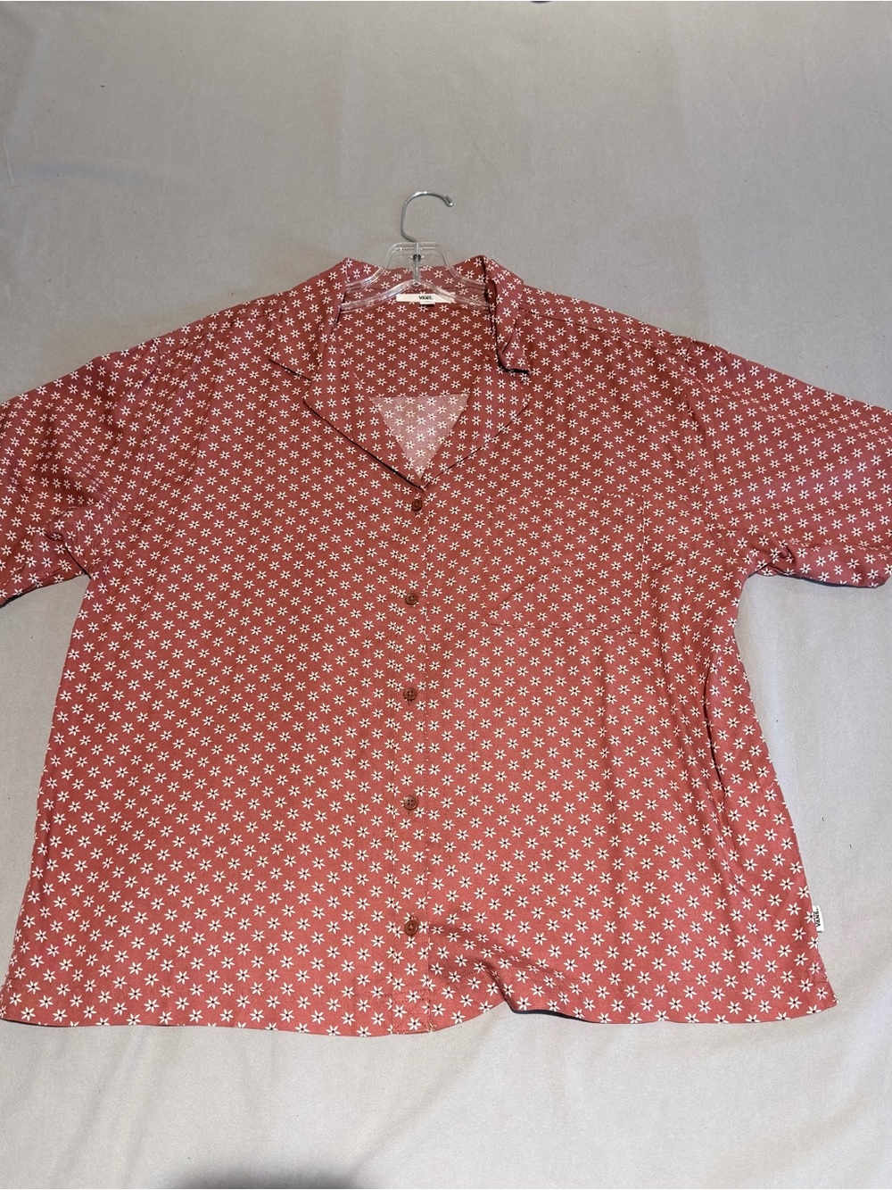 Vans Red/Orange Short-Sleeve Button-Up Shirt